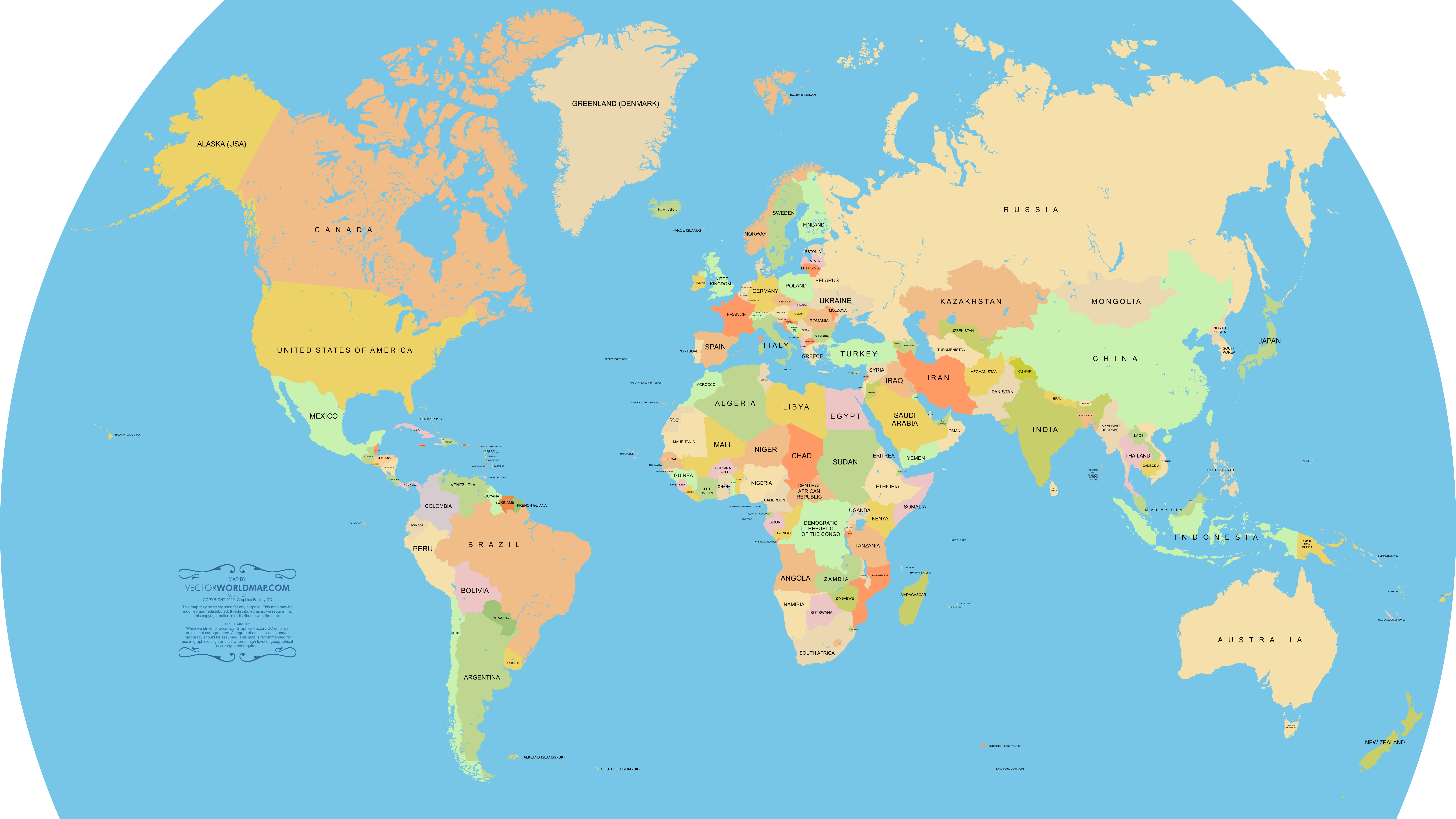 Vector World Map: Version 2.1
