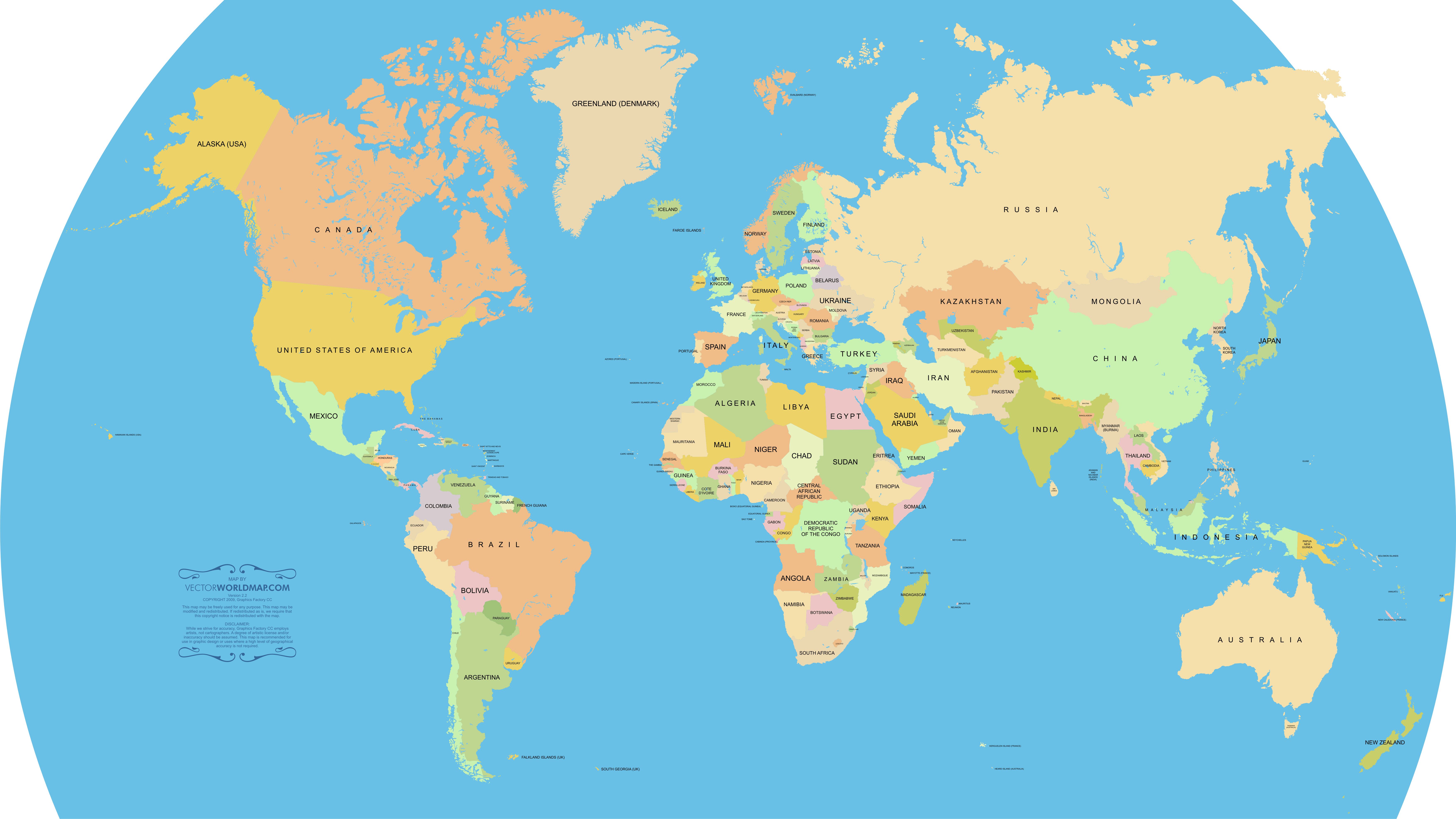 world map vector countries